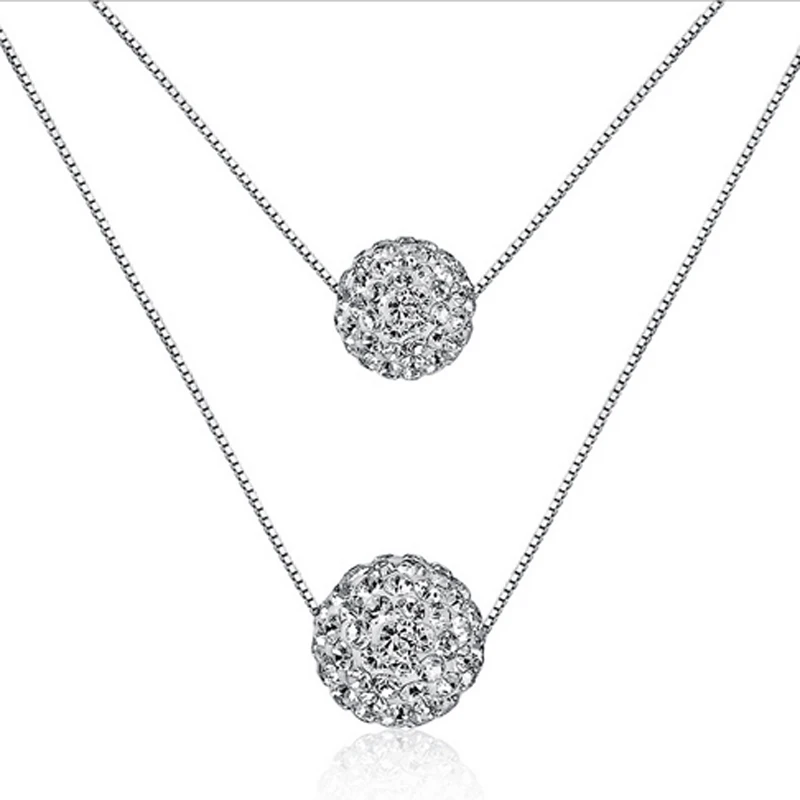 Simple Elegant Rhinestone Necklaces Fashion Jewelry Double CZ Crystal Ball Statement Pendants Necklaces For Woman Gift
Simple Elegant Rhinestone Necklaces Fashion Jewelry Double CZ Crystal Ball Statement Pendants Necklaces For Woman Gift