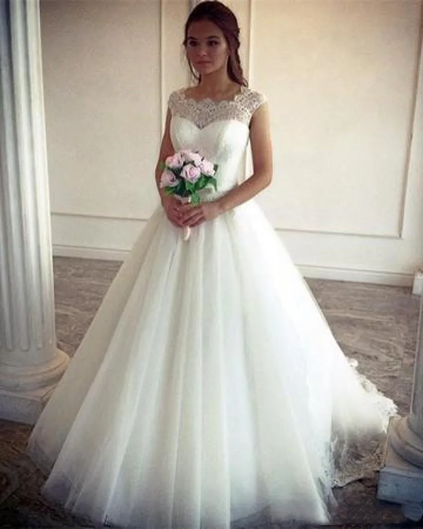 A-line Wedding Dresses Vintage Lace Cap Sleeves Tulle Princess Simple A-Line bridal dress Floor-Length Wedding Gown Custom Made
A-line Wedding Dresses Vintage Lace Cap Sleeves Tulle Princess Simple A-Line bridal dress Floor-Length Wedding Gown Custom Made
