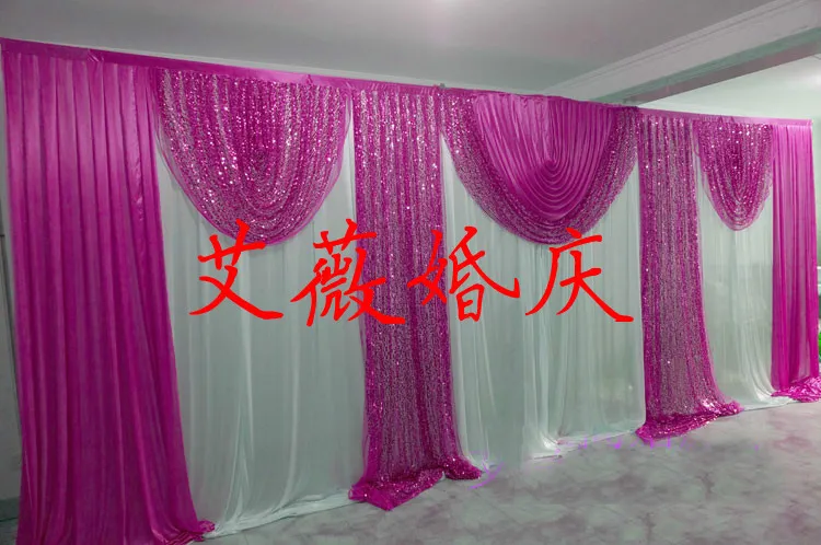 Fashion Hot pink Wedding Backdrops with Swag Drapery Curtain of Wedding Background decoration with sequin
Fashion Hot pink Wedding Backdrops with Swag Drapery Curtain of Wedding Background decoration with sequin