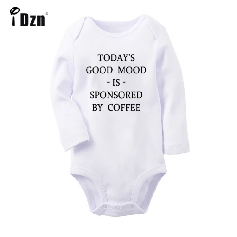 

Today's Good Mood is Sponsored By Coffee Design Newborn Baby Boys Girls Outfits Jumpsuit Print Infant Bodysuit Clothes Sets