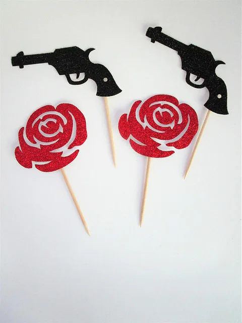 glitter Guns or Roses wedding birthday cupcake toppers Gender Reveal cake decoration doughnut food toothpicks
glitter Guns or Roses wedding birthday cupcake toppers Gender Reveal cake decoration doughnut food toothpicks