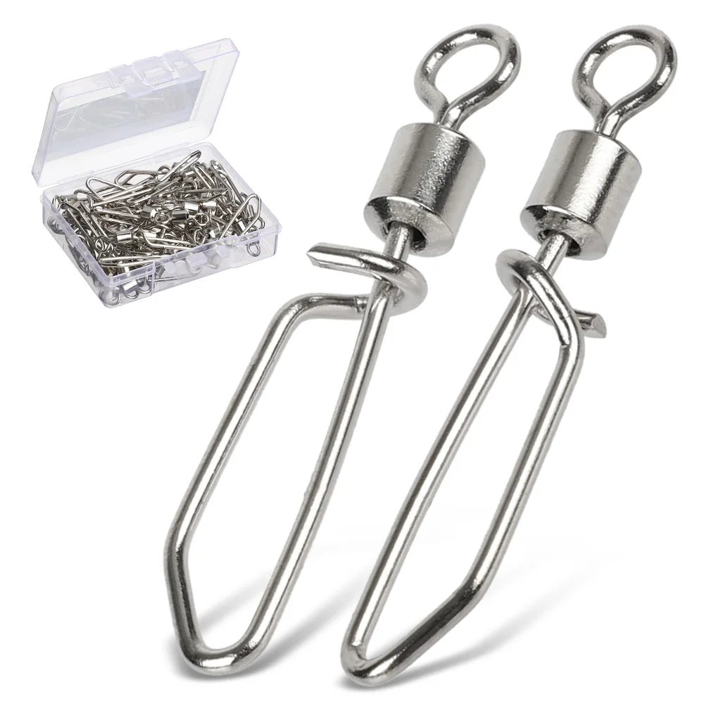 DONQL 10/20/50pcs Fishing Connector Rolling Swivels with T shape Snap 2#-10# For Fishhook Lure Tackle Carp Fishing Accessories
DONQL 10/20/50pcs Fishing Connector Rolling Swivels with T shape Snap 2#-10# For Fishhook Lure Tackle Carp Fishing Accessories