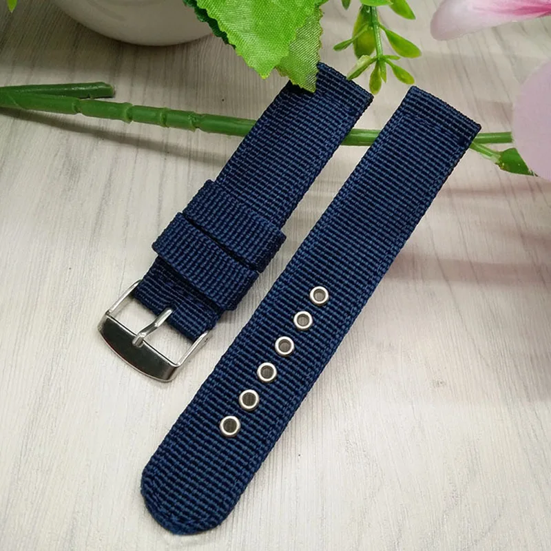 Nylon Watchbands Fashion Black Brown 20mm 22mm 24mm Womens Men Sport Watch Band Strap Stainless Steel Buckle Accessories | Наручные часы