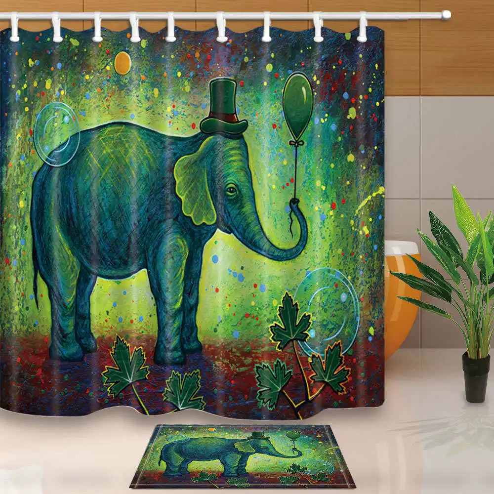 High Quality Shower Curtains Green Cartoon Funny Elephant Bathroom Curtains Waterproof and Mildew Proof With 12 Plastic Hooks
High Quality Shower Curtains Green Cartoon Funny Elephant Bathroom Curtains Waterproof and Mildew Proof With 12 Plastic Hooks