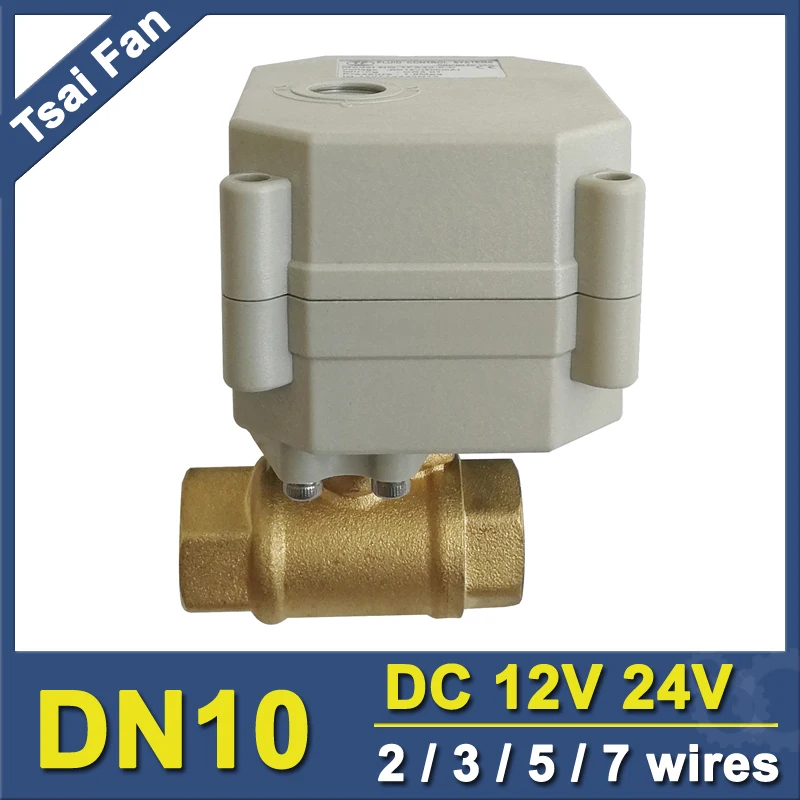 TF10-B2-C DC12V /DC24V 2/3/5/7 Wires 2 Way Brass 3/8'' (DN10) Electric Motorized Valve Metal Gear On/Off For Water Application
TF10-B2-C DC12V /DC24V 2/3/5/7 Wires 2 Way Brass 3/8'' (DN10) Electric Motorized Valve Metal Gear On/Off For Water Application