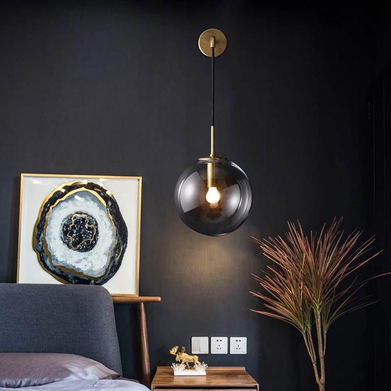 Modern Nordic round glass wall lamp E14 adjustable lamp for bedroom bedside study aisle hotel room cafe restaurant store shop
Modern Nordic round glass wall lamp E14 adjustable lamp for bedroom bedside study aisle hotel room cafe restaurant store shop