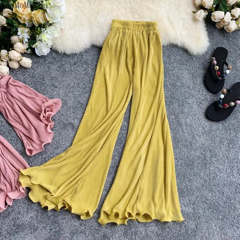 Casual Pants Women Net Red with The Flared Pants Elastic Waist Chic Hong Kong Flavor Retro Solid Color Wild
Casual Pants Women Net Red with The Flared Pants Elastic Waist Chic Hong Kong Flavor Retro Solid Color Wild