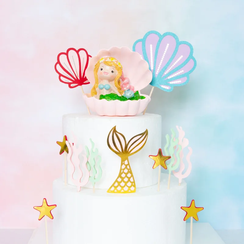 Cute summer magic bright gold mermaid coral shell star cake hat insert DIY card paper knot wedding decoration supplies
Cute summer magic bright gold mermaid coral shell star cake hat insert DIY card paper knot wedding decoration supplies