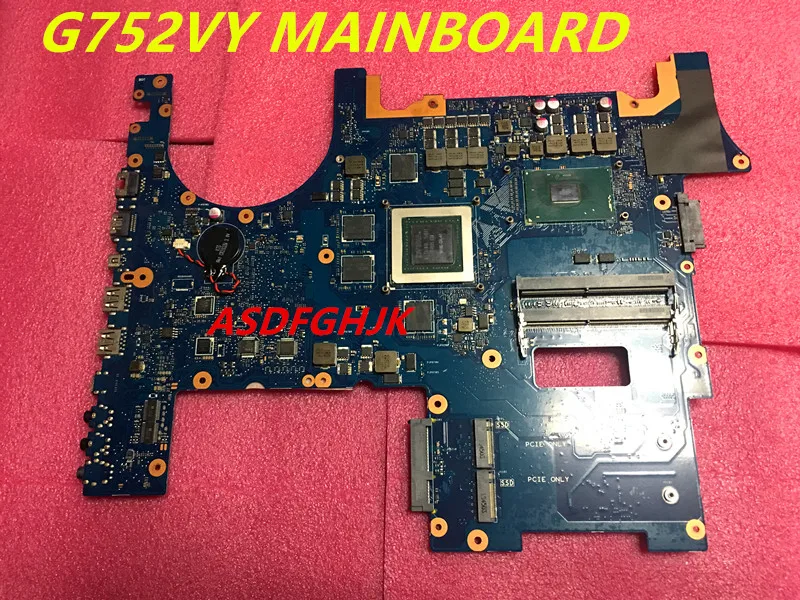 Использованная материнская плата для ноутбука Asus G752VY G752VT с процессором i7-6700HQ и видеокартой GTX980M 4 ГБ, прошедшая 100% тестирование OK.