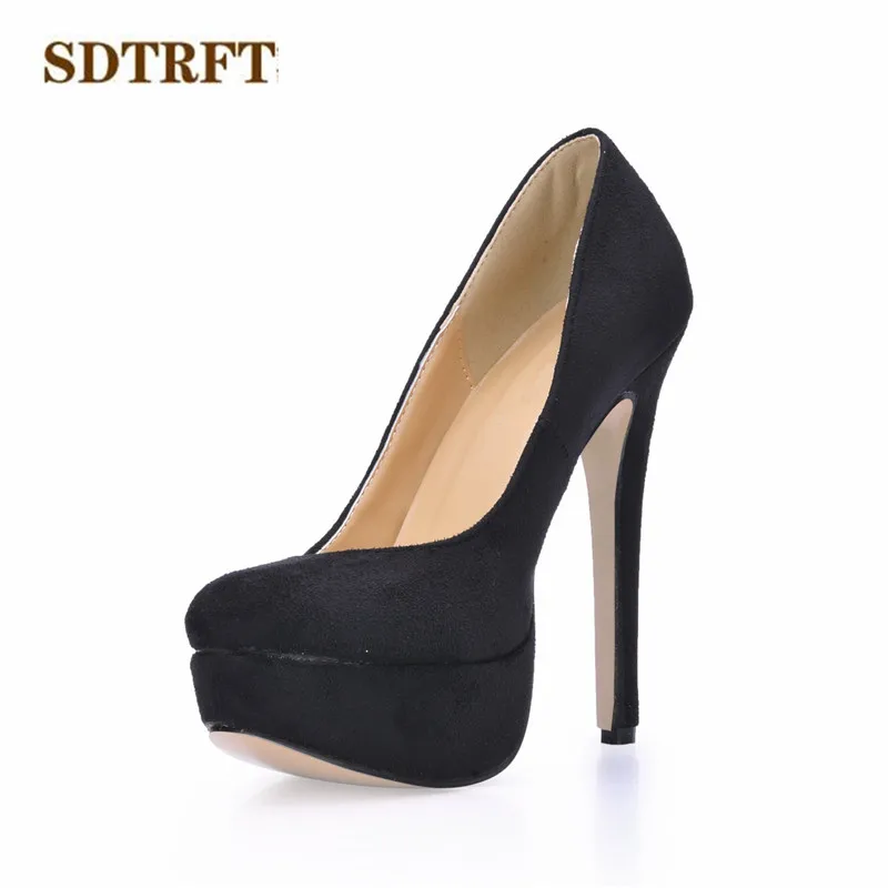 SDTRFT Stilettos Black Flock 14cm Thin heels ladies Nightclub shoes woman Wedding Platforms pumps sapato feminino Drop shipping
SDTRFT Stilettos Black Flock 14cm Thin heels ladies Nightclub shoes woman Wedding Platforms pumps sapato feminino Drop shipping