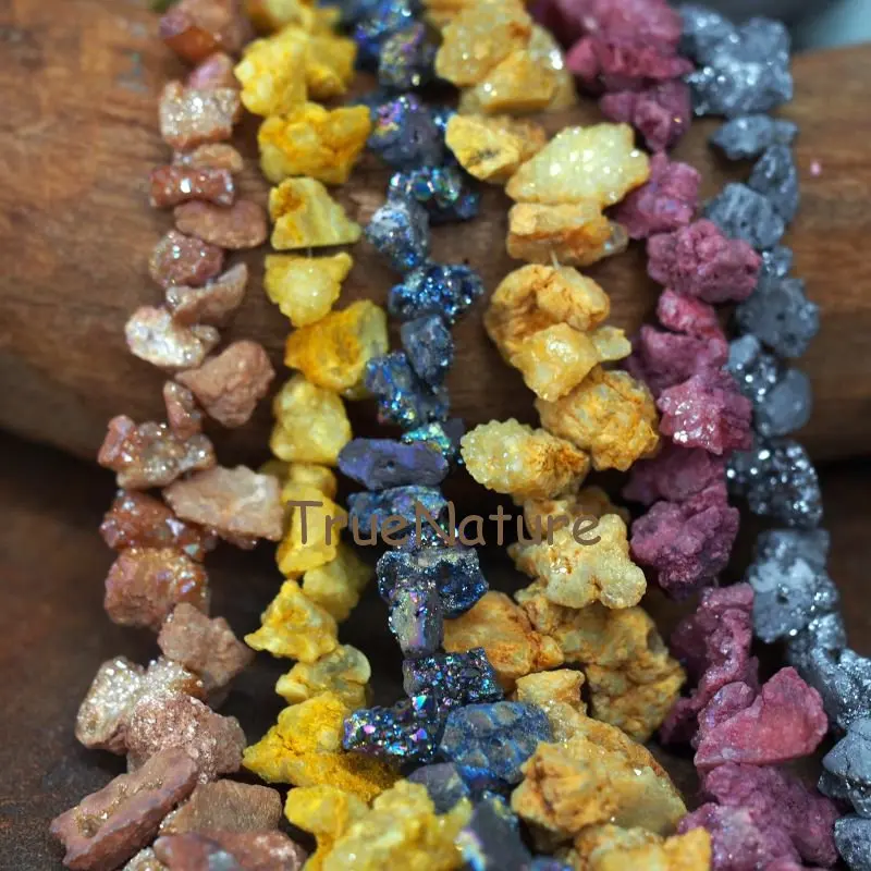 Неправильная форма Druzy AgatesGeode Nugget Радужный титановый Agates камень свободные бусины