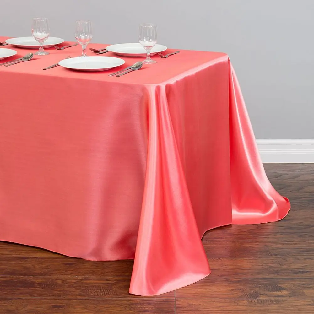 

160x320cm Rectangular Wedding Satin Table Cloth Table Cover Table Overlay For Event Party Hotel Birthday Decoration