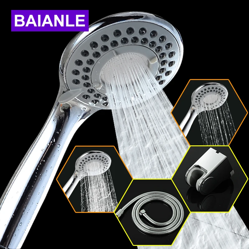 Bathroom Shower Head Wall Mounted 3 Modes ABS Plastic Chrome High Pressure Water Saving Round Shower Head Hand Helds Set Choose
Bathroom Shower Head Wall Mounted 3 Modes ABS Plastic Chrome High Pressure Water Saving Round Shower Head Hand Helds Set Choose