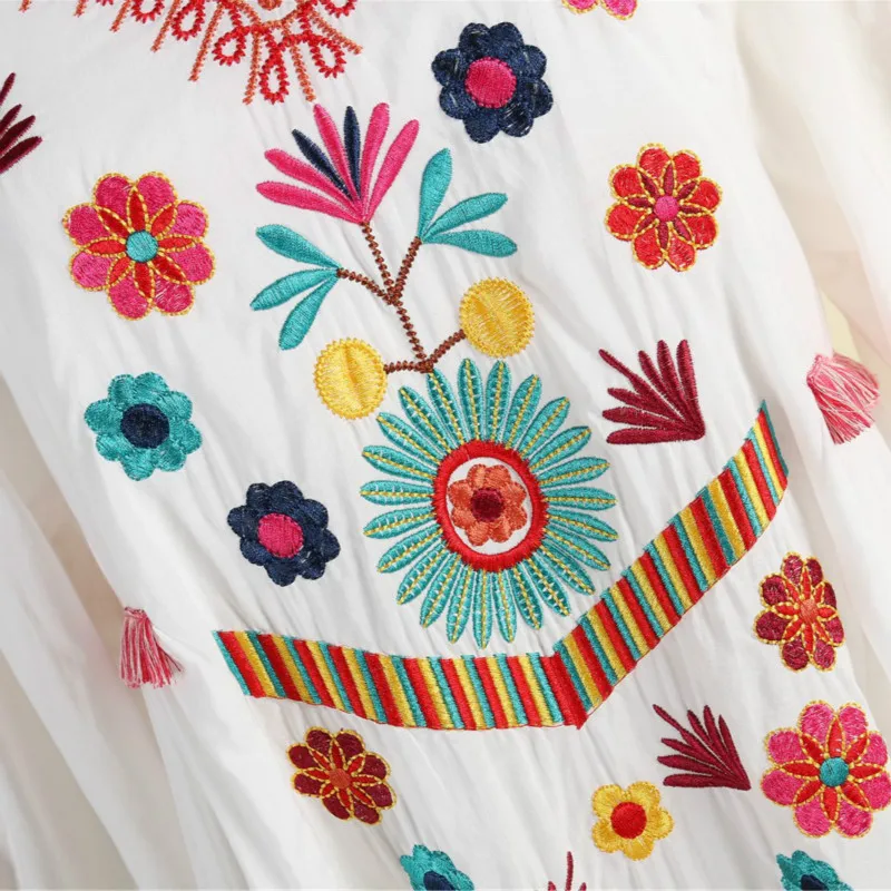 New Bohemian Dress Women Spring and Autumn Casual Embroidery Cotton linen Seven-Sleeve Loose Dresses Fashion Runway Fall Women
New Bohemian Dress Women Spring and Autumn Casual Embroidery Cotton linen Seven-Sleeve Loose Dresses Fashion Runway Fall Women