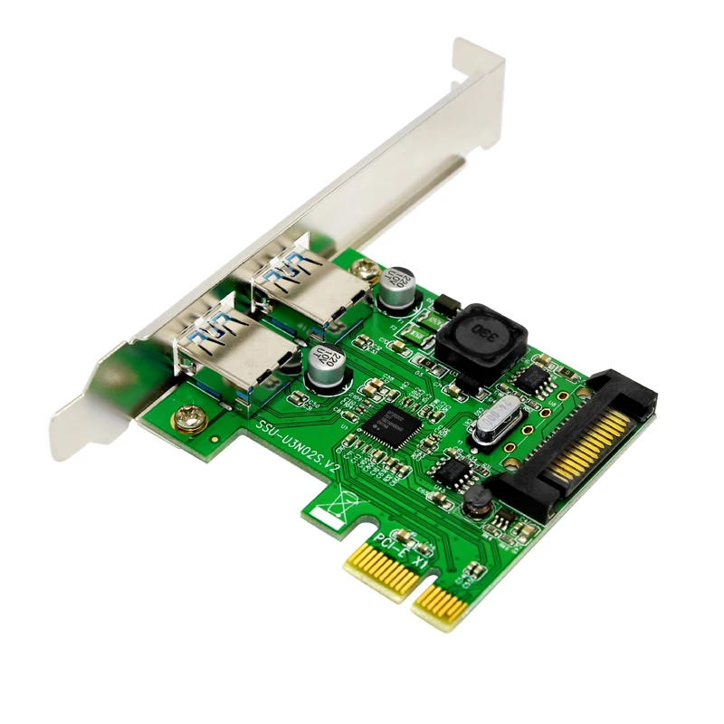 Super Speed 2 Port USB 3.0 PCI-E PCI Express Expansion Card Adapter SATA Power Connector NEC720202 Chip for Desktops PC Computer
Super Speed 2 Port USB 3.0 PCI-E PCI Express Expansion Card Adapter SATA Power Connector NEC720202 Chip for Desktops PC Computer
