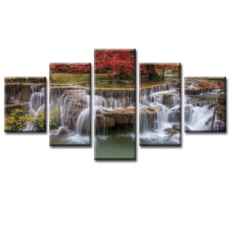 Top Wall Deocr Canvas Painting 5 Pcs Beautiful waterfall scenery Modern Printed Oil Pictures Beauty In Home Living Room
Top Wall Deocr Canvas Painting 5 Pcs Beautiful waterfall scenery Modern Printed Oil Pictures Beauty In Home Living Room