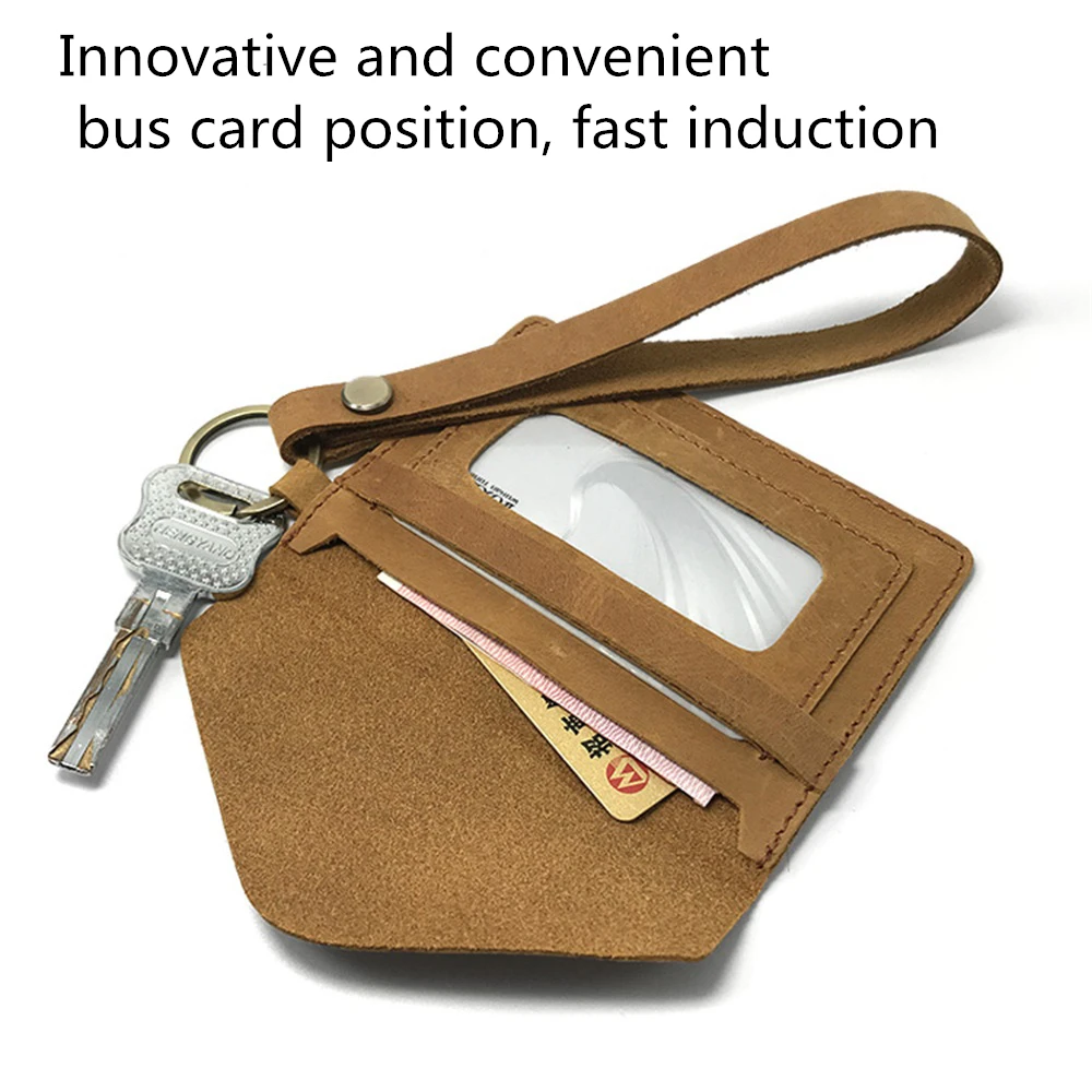 Genuine Leather Business Bank Card Holder Simple Vintage Crazy Horse Cow Wallet Credit Cards ID Cover | Багаж и сумки