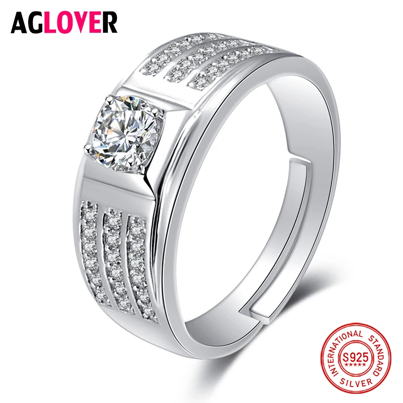 AGLOVER Brand Domineering Men Wedding Engagement Rings 100% Solid 925 Sterling Silver Jewelry Zircon CZ Ring Fine Jewelry
AGLOVER Brand Domineering Men Wedding Engagement Rings 100% Solid 925 Sterling Silver Jewelry Zircon CZ Ring Fine Jewelry