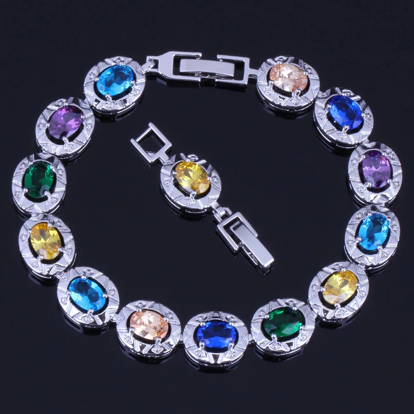 Fascinating Oval Multigem Multicolor Yellow Cubic Zirconia Silver Plated Link Chain Bracelet 18cm 20cm V0222
Fascinating Oval Multigem Multicolor Yellow Cubic Zirconia Silver Plated Link Chain Bracelet 18cm 20cm V0222