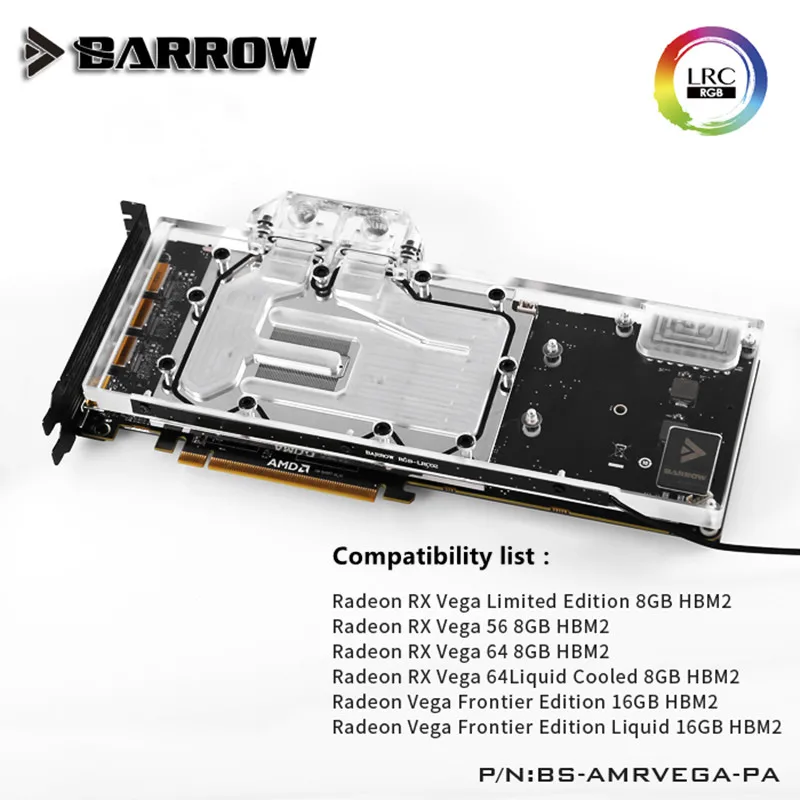 Barrow LRC 2 0 5V 3PIN AMD публичная версия Radeon RX VEGA полное покрытие графическая карта