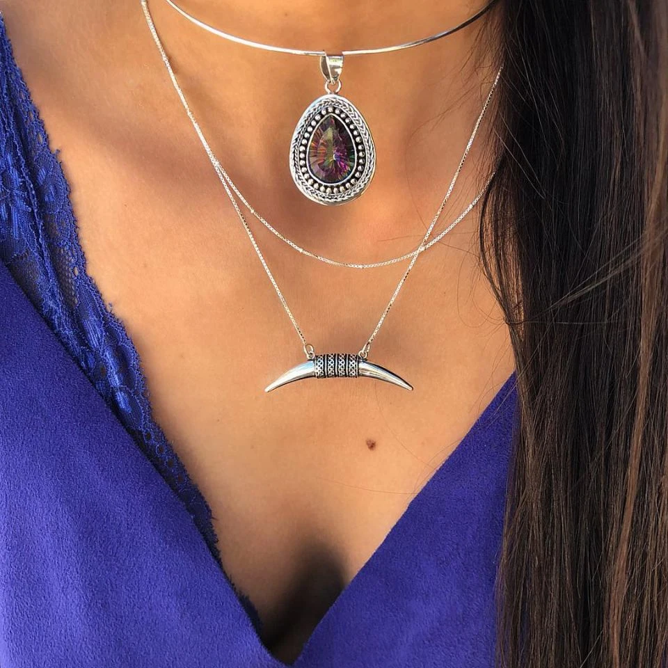 Jewdy New Arrival Vintage Link Chain Crytal Pendant Necklace Jewelry 3 Layer Ethnic Necklaces Trendy Choker Necklace
Jewdy New Arrival Vintage Link Chain Crytal Pendant Necklace Jewelry 3 Layer Ethnic Necklaces Trendy Choker Necklace