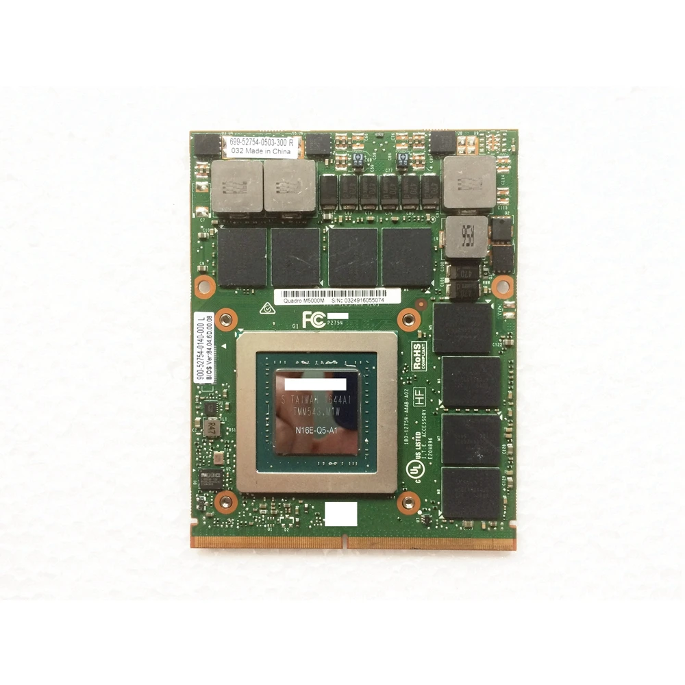 CN-01JY2V 01JY2V 1JY2V M5000M 8GB GDDR5 MXM 3.0b Video Card N16E-Q5-A1 for Precision 7710 M6800 Laptop
CN-01JY2V 01JY2V 1JY2V M5000M 8GB GDDR5 MXM 3.0b Video Card N16E-Q5-A1 for Precision 7710 M6800 Laptop