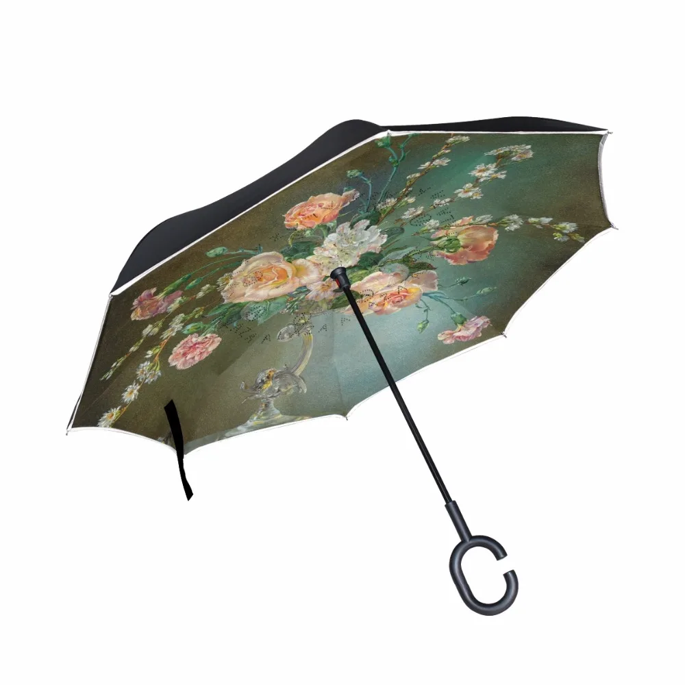 Classical 19th Century Watercolor Painting Reverse Umbrella Windproof Double Layer Rain Protection Car Inverted Umbrellas
Classical 19th Century Watercolor Painting Reverse Umbrella Windproof Double Layer Rain Protection Car Inverted Umbrellas
