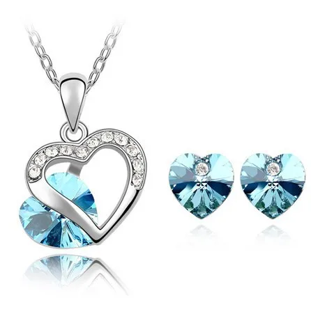 New 2016 Wholesale Crystal Jewelry Austrian crystal Heart pendants necklace earrings jewelry sets silver plated for women
New 2016 Wholesale Crystal Jewelry Austrian crystal Heart pendants necklace earrings jewelry sets silver plated for women