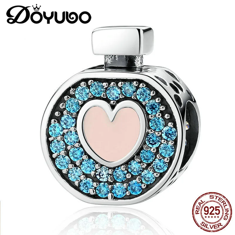 DOYUBO Authentic 925 Sterling Silver Perfume Bottle DIY Charms With Pink Enamel Heart & Blue Cubic Zirconia Fashion Beads ADD022
DOYUBO Authentic 925 Sterling Silver Perfume Bottle DIY Charms With Pink Enamel Heart & Blue Cubic Zirconia Fashion Beads ADD022