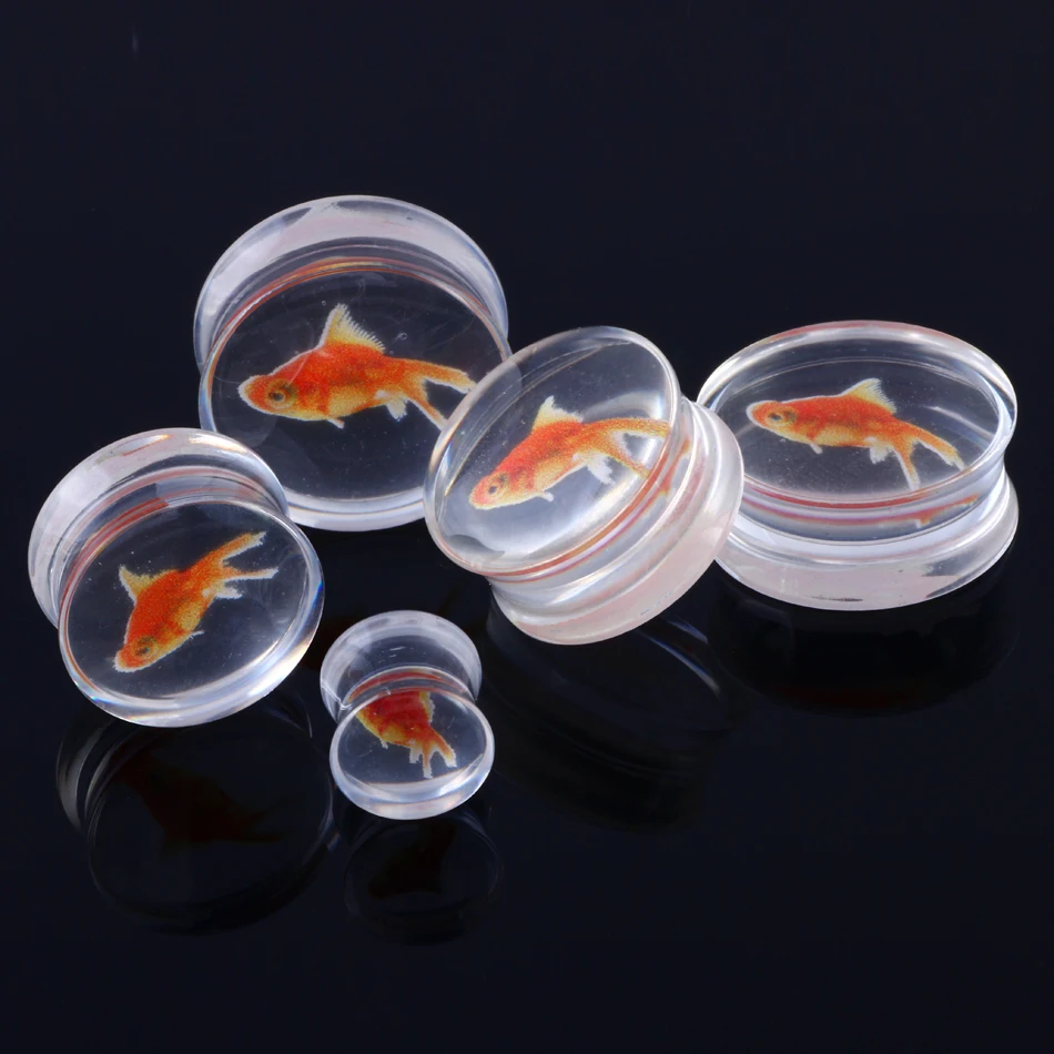 Golden Fish Liquid Ear Gauges Acrylic Ear Plugs and Tunnels Expander Earring Body Piercing Jewelry
Golden Fish Liquid Ear Gauges Acrylic Ear Plugs and Tunnels Expander Earring Body Piercing Jewelry