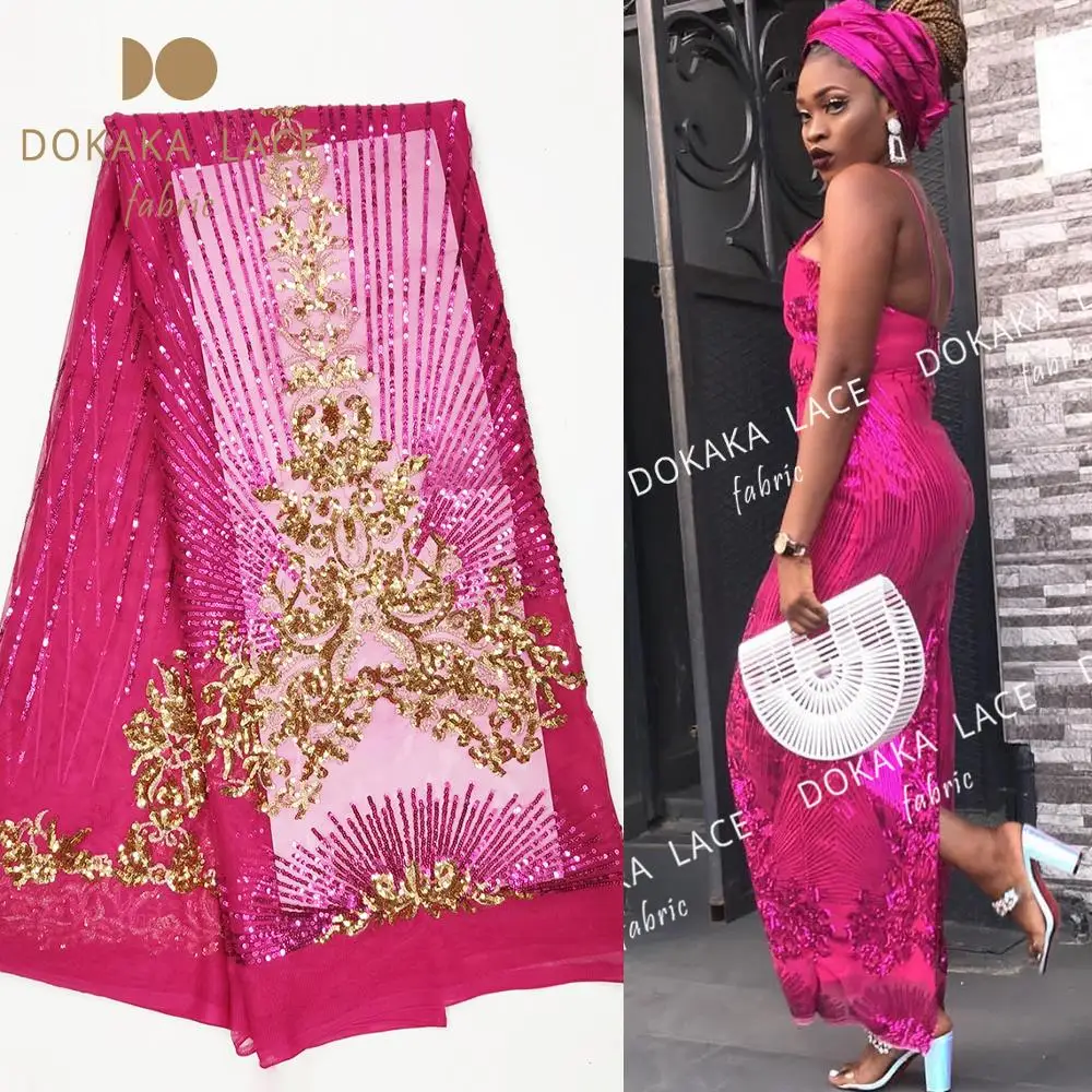 Rose Red And Gold Sequins Net Lace Fabric Beautiful Design Nigerian Indian Women Wedding Evening Dresses Sequined Laces Material
Rose Red And Gold Sequins Net Lace Fabric Beautiful Design Nigerian Indian Women Wedding Evening Dresses Sequined Laces Material