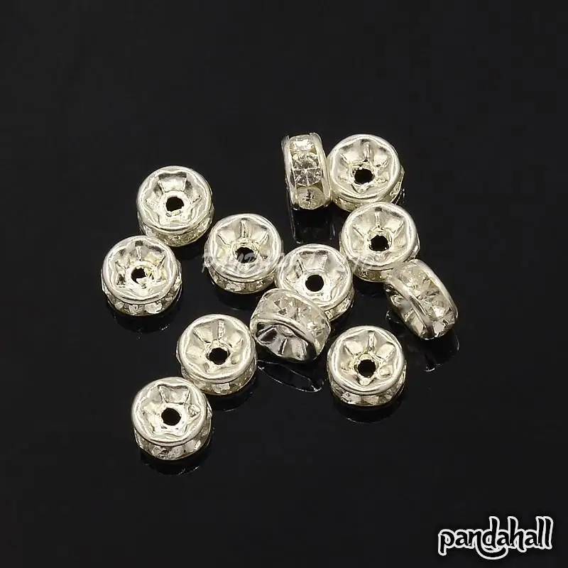 Brass Rhinestone Beads, Grade B, Clear, Metal Golden/Silver Color, Size: about 5mm in diameter, 2.5mm thick; hole: 1mm
Brass Rhinestone Beads, Grade B, Clear, Metal Golden/Silver Color, Size: about 5mm in diameter, 2.5mm thick; hole: 1mm
