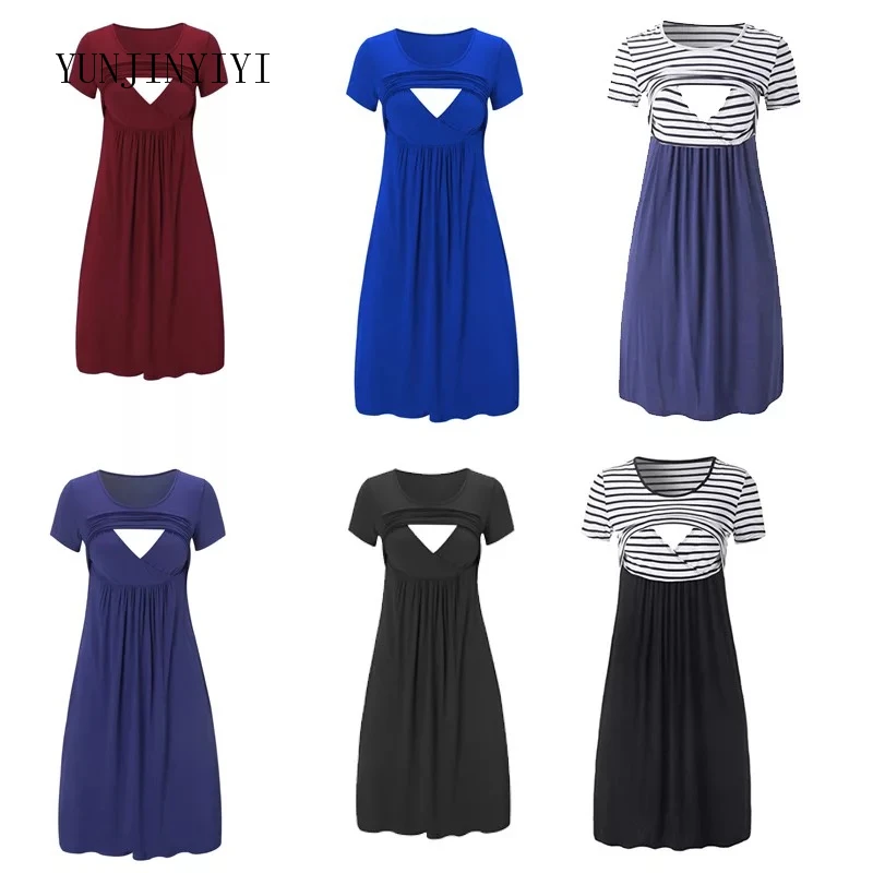European and American maternity skirt vest striped breastfeeding short-sleeved dress cotton casual wear
European and American maternity skirt vest striped breastfeeding short-sleeved dress cotton casual wear