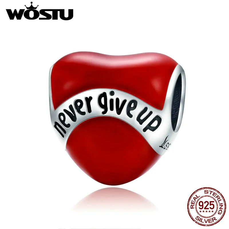 WOSTU 925 Sterling Silver Never Give Up Heart Charm fit Original DIY Beads Bracelet Bangle Luxury Jewelry Making Gift CQC808
WOSTU 925 Sterling Silver Never Give Up Heart Charm fit Original DIY Beads Bracelet Bangle Luxury Jewelry Making Gift CQC808