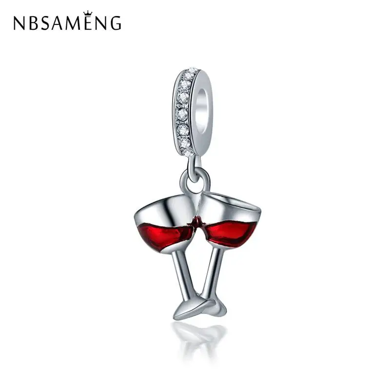 Original Silver Plated Beads Charm Double Red Wine Glass Cheers Dangle Charms Fit Bracelet Necklace DIY Women Jewelry
Original Silver Plated Beads Charm Double Red Wine Glass Cheers Dangle Charms Fit Bracelet Necklace DIY Women Jewelry