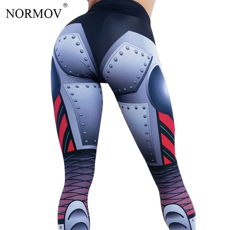 NORMOV Leggings Women Push Up Printed Activewear Gothic style Workout Plus Size High Waist Legging | Женская одежда