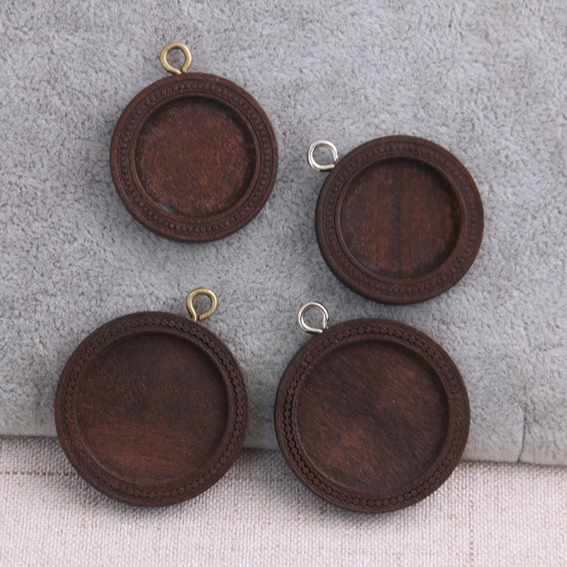 4pcs 20/25mm Inner Size Brown Color Round Wood Cabochon Base Setting Charms Pendant Necklace Findings
4pcs 20/25mm Inner Size Brown Color Round Wood Cabochon Base Setting Charms Pendant Necklace Findings