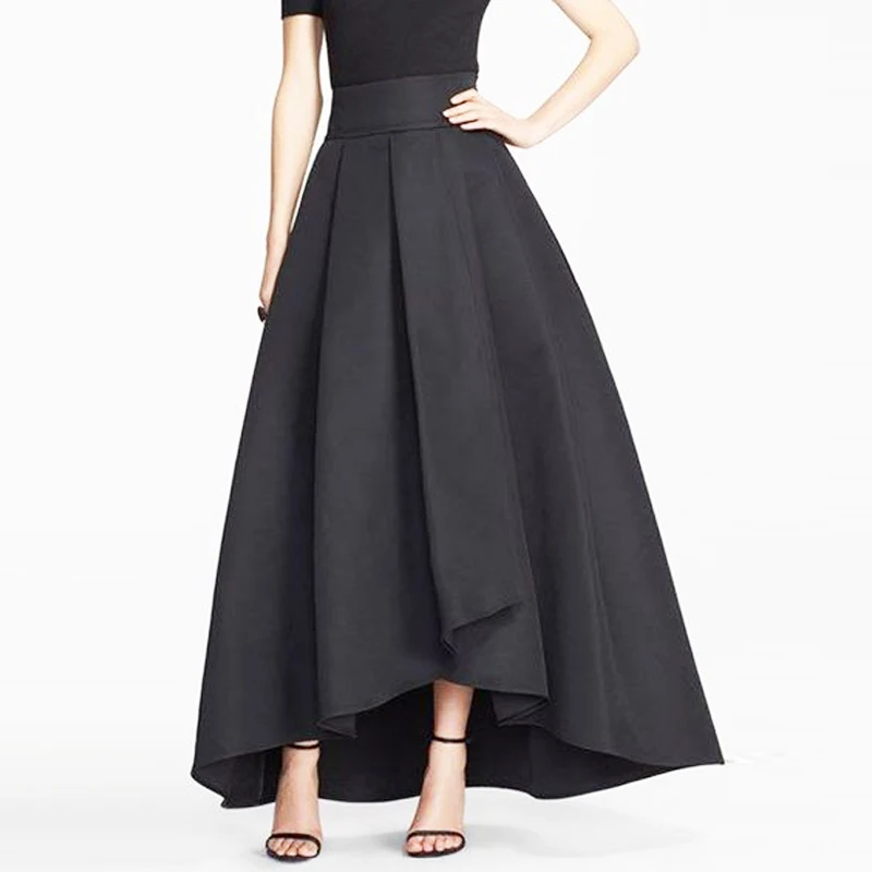 Hot Selling Graceful Black High Low Satin Skirts For Women Floor Length Women Party Long Skirts 100% Real Image
Hot Selling Graceful Black High Low Satin Skirts For Women Floor Length Women Party Long Skirts 100% Real Image