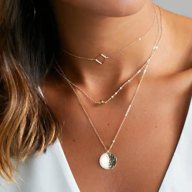 Multi Layer Gold Necklace For Women Delicate Chain Disc Pendant Layered Necklace Set Collier Femme Colar Kolye Bijoux
Multi Layer Gold Necklace For Women Delicate Chain Disc Pendant Layered Necklace Set Collier Femme Colar Kolye Bijoux