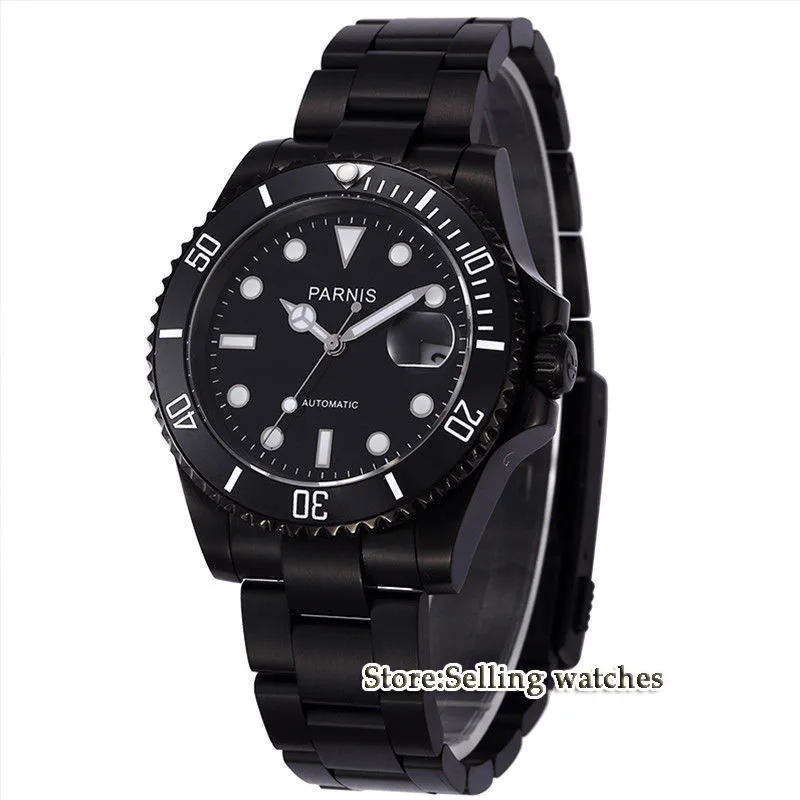 Parnis wrist watch MIYOTA Automatic movement 40mm PVD CASE black dial luminous Sapphire glass ceramic bezel Men's watch men
Parnis wrist watch MIYOTA Automatic movement 40mm PVD CASE black dial luminous Sapphire glass ceramic bezel Men's watch men