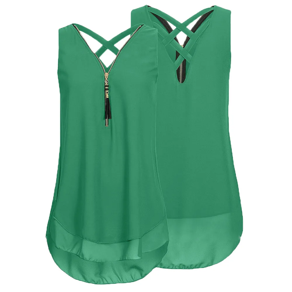 2020 Zipper Sleeveless Women Sexy V-neck Soild Loose Shirts Top Casual Ladies Summer Harajuku Female Clothes Plus Sizes
2020 Zipper Sleeveless Women Sexy V-neck Soild Loose Shirts Top Casual Ladies Summer Harajuku Female Clothes Plus Sizes