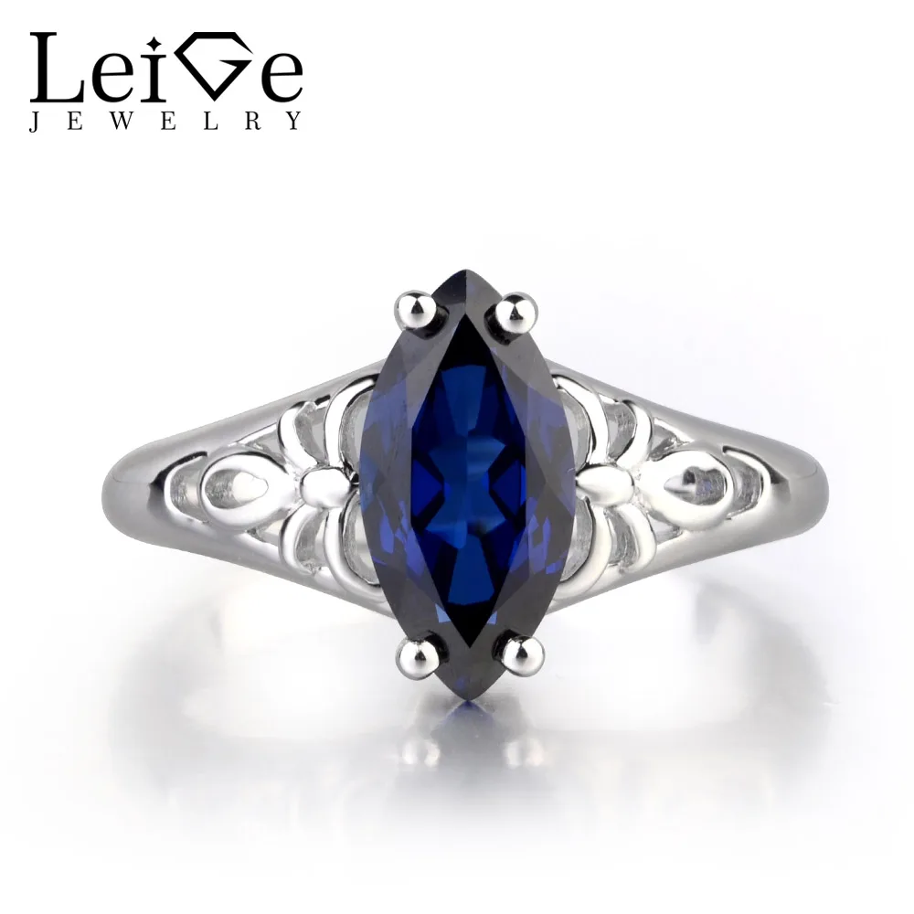 Leige Jewelry Blue Lab Sapphire Gemstone Marquise Shape Anniversary Solitaire Rings For Woman Prong Setting 925 Sterling Silver
Leige Jewelry Blue Lab Sapphire Gemstone Marquise Shape Anniversary Solitaire Rings For Woman Prong Setting 925 Sterling Silver