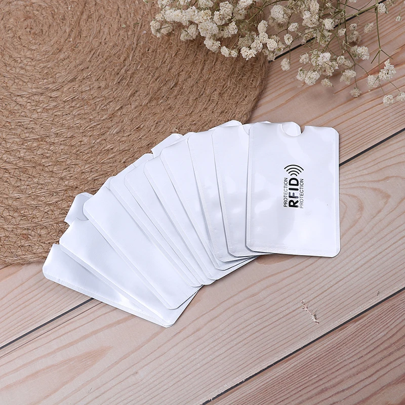 10 шт. Алюминиевый анти rfid-кошелек блокирующий считыватель блокировка держатель
