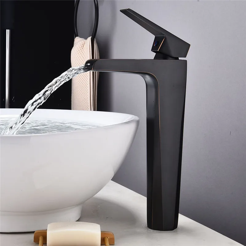 Basin Faucets Waterfall Bathroom Faucet Black Single handle Basin Mixer Tap Bath Faucet Brass Sink Water Crane Grifo Torneira
Basin Faucets Waterfall Bathroom Faucet Black Single handle Basin Mixer Tap Bath Faucet Brass Sink Water Crane Grifo Torneira
