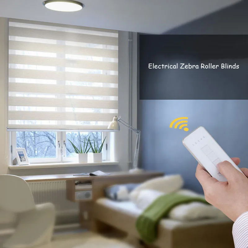 Electric Zebra Roller Blinds For Office Home Customized Smart Shades Alexa Google Compatible Via Broadlink
Electric Zebra Roller Blinds For Office Home Customized Smart Shades Alexa Google Compatible Via Broadlink