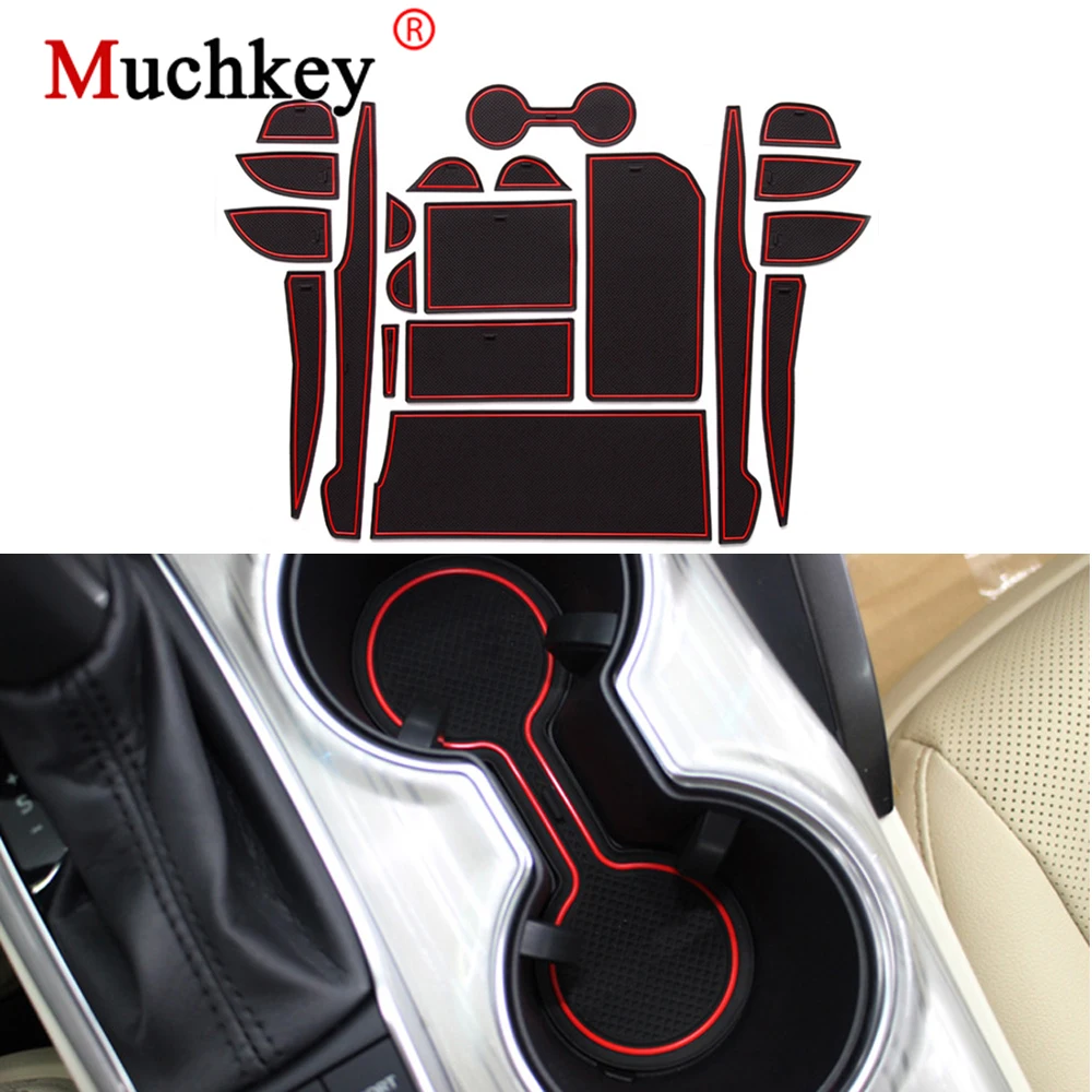 

Muchkey Interior Pad/Cup Mats For TOYOTA CAMRY 2018 Gate Slot Pad Water Coaster Non-slip 20pcs Mats Auto Accessories Car-Styling