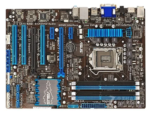 Оригинальная материнская плата ASUS P8H77 V LE DDR3 LGA 1155 USB2.0 USB3.0 32 ГБ SATA III H77 настольная