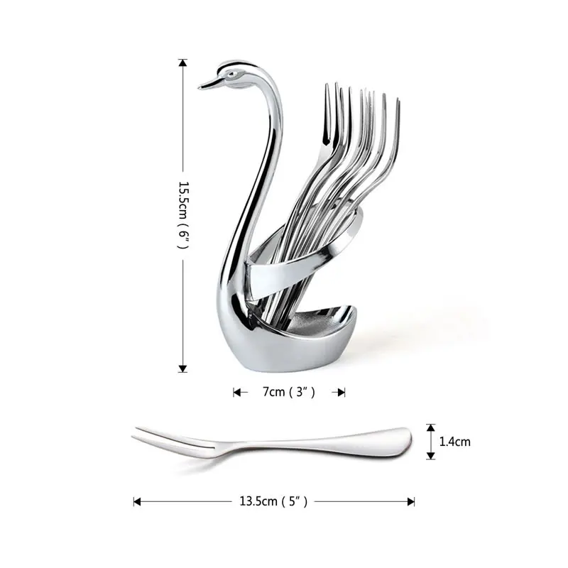 QueenTime Stainless Steel Fruit Salad Fork Set With Swan Shape Base Mini Cake Pastry Forks Food Stick Creative Kitchen Accessory
QueenTime Stainless Steel Fruit Salad Fork Set With Swan Shape Base Mini Cake Pastry Forks Food Stick Creative Kitchen Accessory