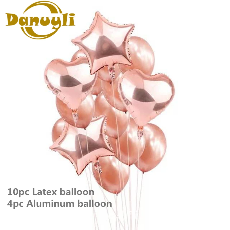 Danuyli 14pcsRose Gold Foil Balloons Air Balloons Happy Birthday Party Helium Balloon Decorations Wedding Festival Balon Party
Danuyli 14pcsRose Gold Foil Balloons Air Balloons Happy Birthday Party Helium Balloon Decorations Wedding Festival Balon Party