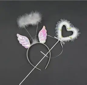 Girl fairy wings headband wands set feather hair band lace ribbon magic wand child princess party performance props event gift
Girl fairy wings headband wands set feather hair band lace ribbon magic wand child princess party performance props event gift